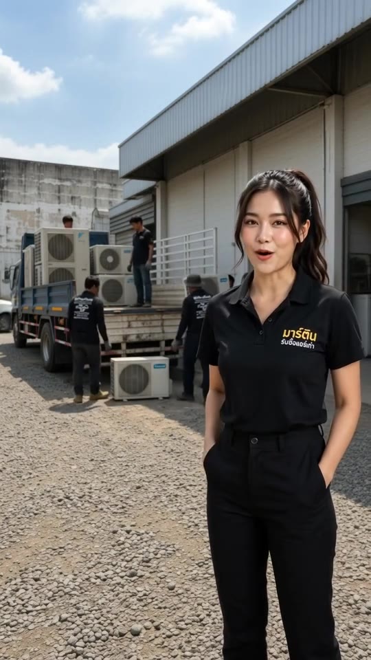 ภาพตัวอย่างคลิปโฆษณา AI ร้านมาร์ติน รับซื้อแอร์เก่า